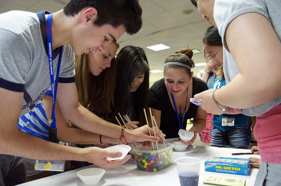 Pick up M&Ms with chopsticks - game